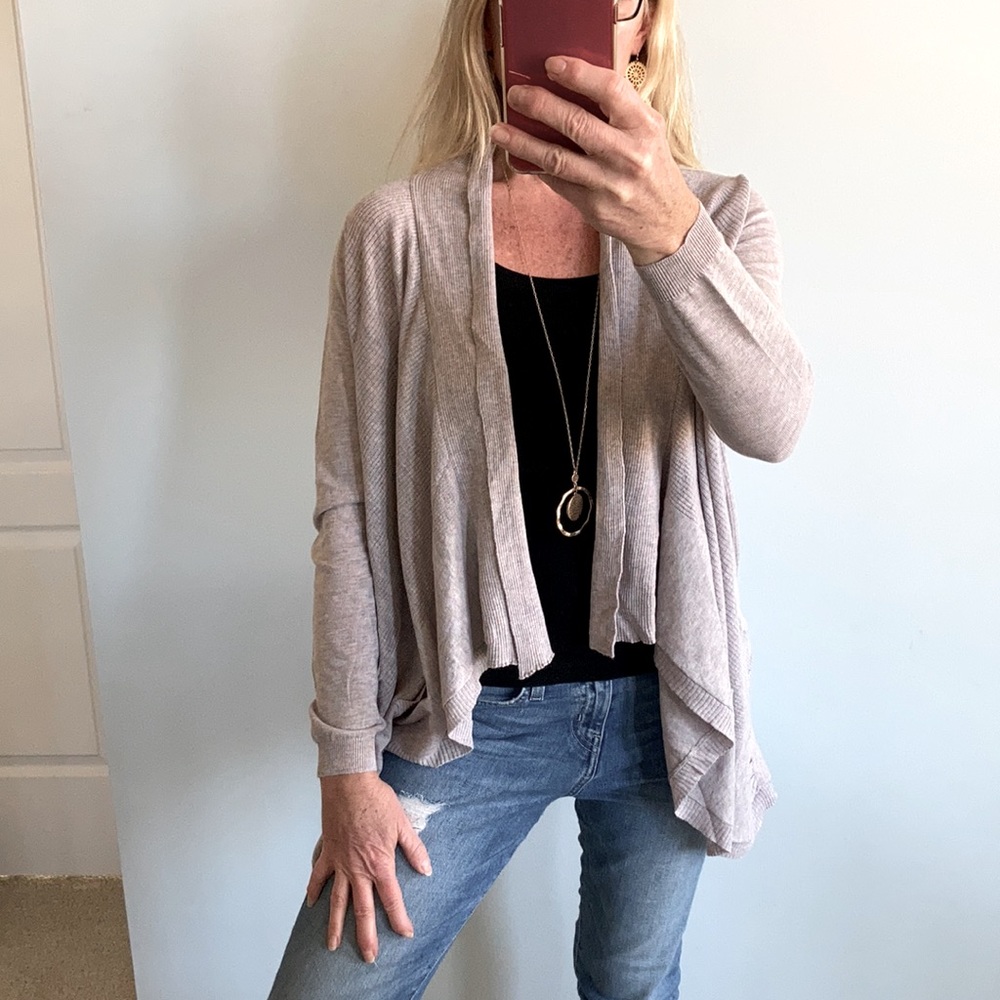 Long Sleeve, Ribbed Knit Open Cardigan - Picture 2 of 10